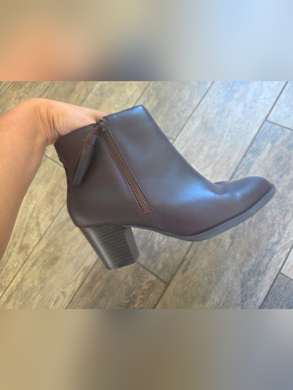 Vionic Brown Leather Madeline Ankle Boota Sz 8